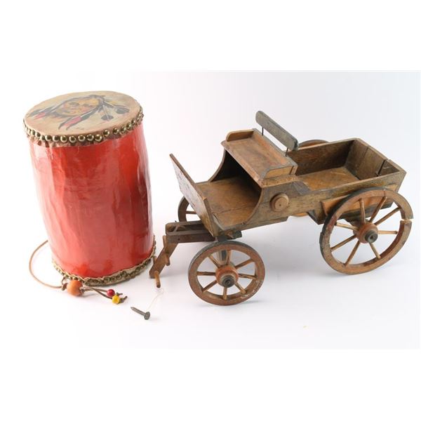 Native American Drum and Wagon