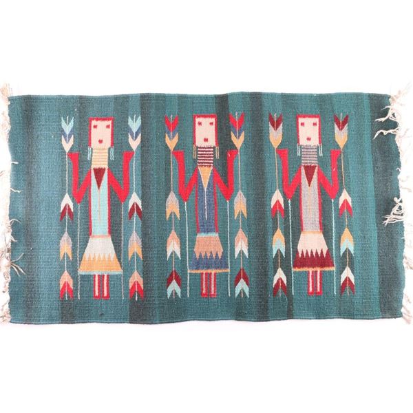 3 Figure Mexican Yei Rug