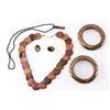 Image 2 : Vintage 60's Carved Wood Jewelry.