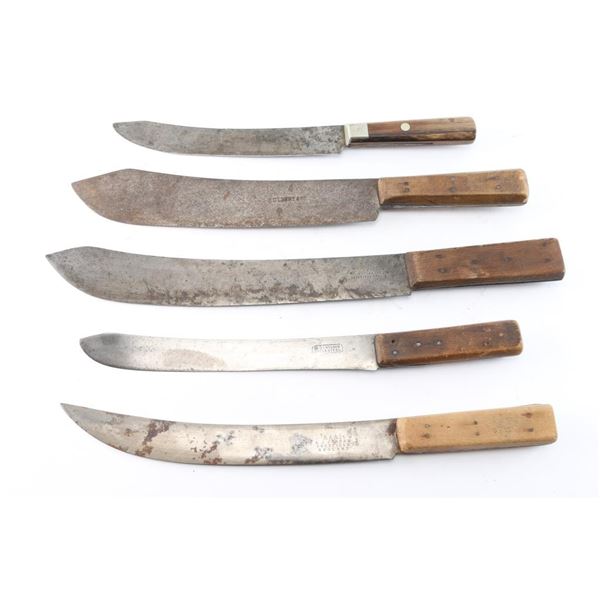 Lot of 5 Butcher Knives.
