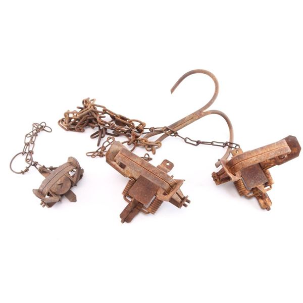 Lot of 3 Vintage Animal Foot Traps
