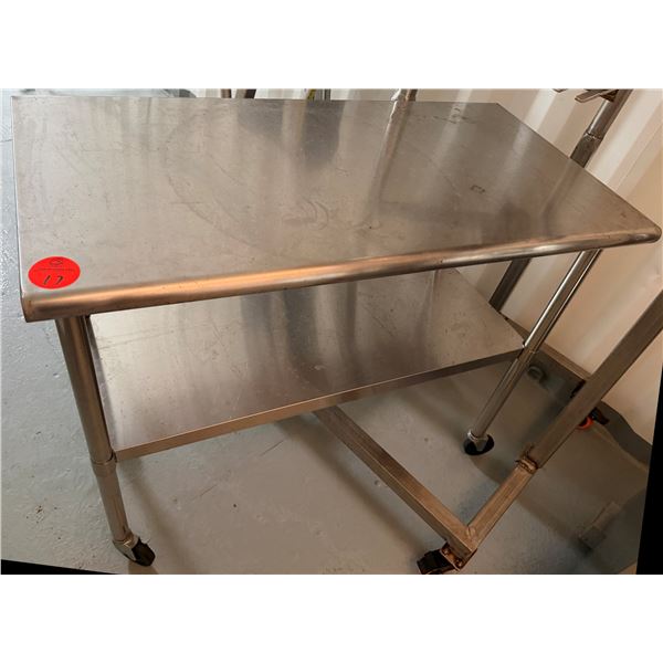 Stainless Steel Work Table on Wheels w/ Undershelf 48" x 24" x 39"H