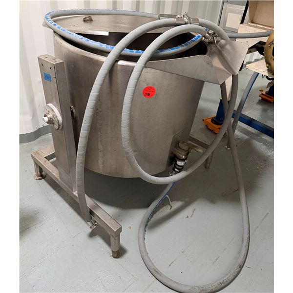 Mixing Kettle 50 Gallon Capacity w/ Manual Dump & Lid 40" Dia, 43"H