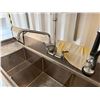 Image 4 : Metal 3-Basin Sink w/ Faucet & Drainboards 90" x 36"H