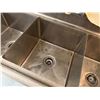 Image 8 : Metal 3-Basin Sink w/ Faucet & Drainboards 90" x 36"H
