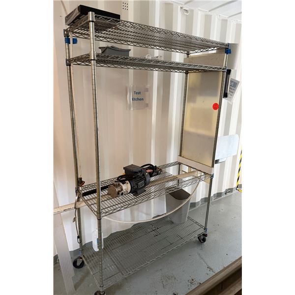 Metal Mesh Rolling 3-Tier Rack 48" x 18" x 77"H (contents not included)