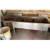 Image 1 : Stainless 3-Basin Sink w/ Drainboard 86" x 21" x 36"H