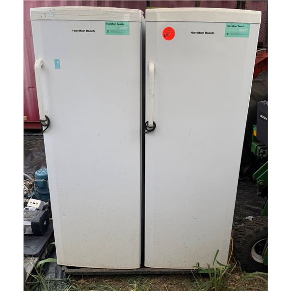 Qty 2 Hamilton Beach HBFRF1100 Upright Freezers
