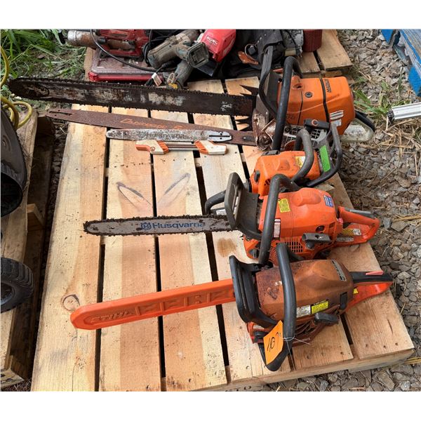 Qty 4 Misc Chainsaws & Blades