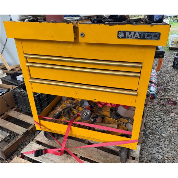 Matco 3-Drawer Rolling Toolbox w/ Misc Hand Tools