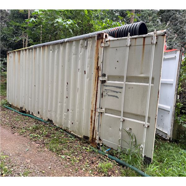 White 20' Shipping Container (contents not included)