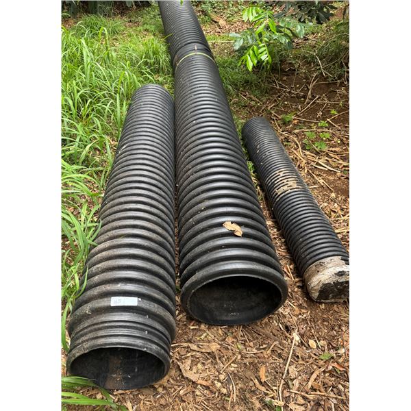 Misc Black Corrugated Drain Pipe 16" & 10" Dia