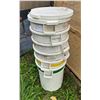Image 1 : Qty 6 Stacking Waste Container w/ Some Lids