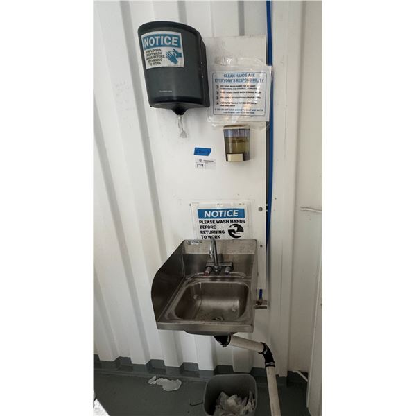Hand Wash Sink Mounted on 4’ x 2’ PVC Board