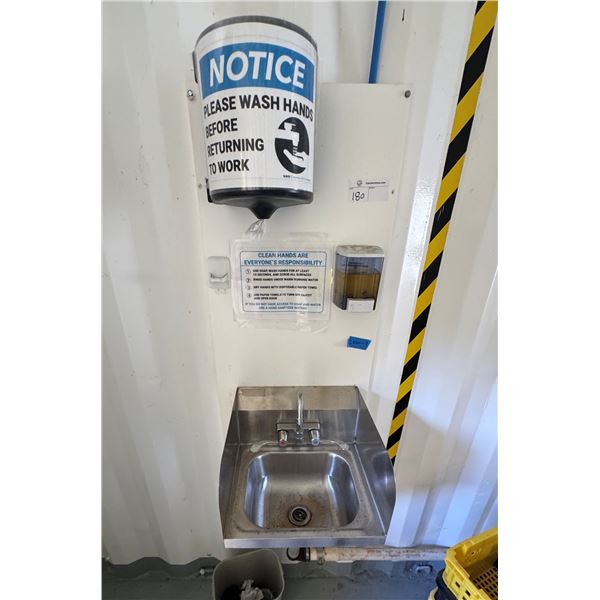 Hand Wash Sink Mounted on 4’ x 2’ PVC Board