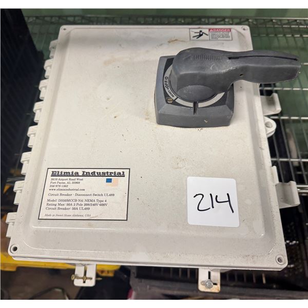 Elima Industrial 480v Circuit Breaker Disconnect Switch UL489 50amp NEMA Type 4 in Waterproof Case
