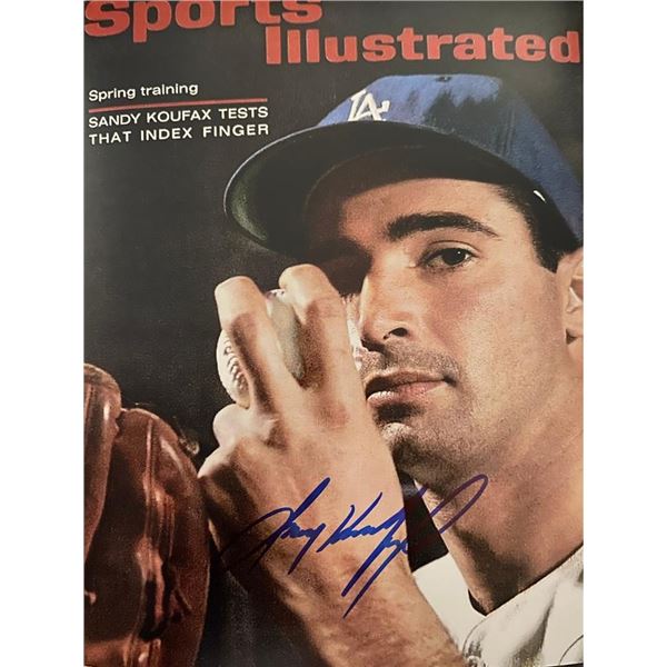 LA Dodgers Sandy Koufax signed Sports Illustrated magazine photo
