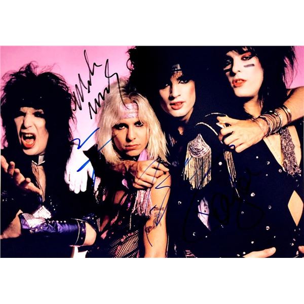 Motley Crue band facsimile signed  photo