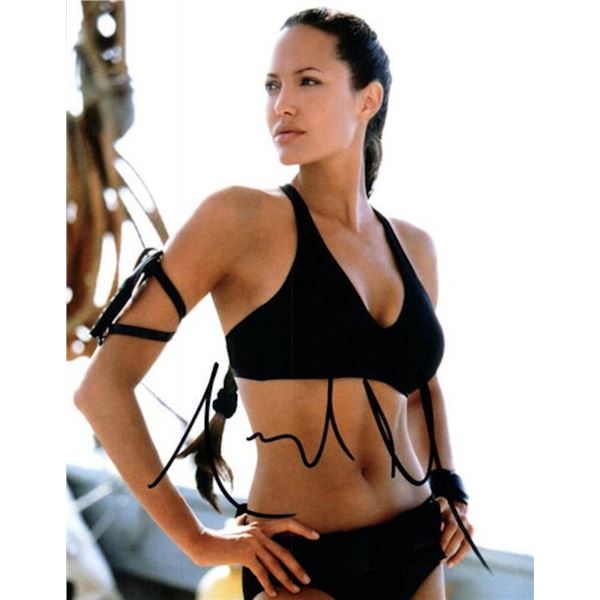 Tomb Raider Angelina Jolie facsimile signed photo