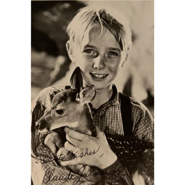 Claude Jarman Jr facsimile signed photo. 3x5 inches