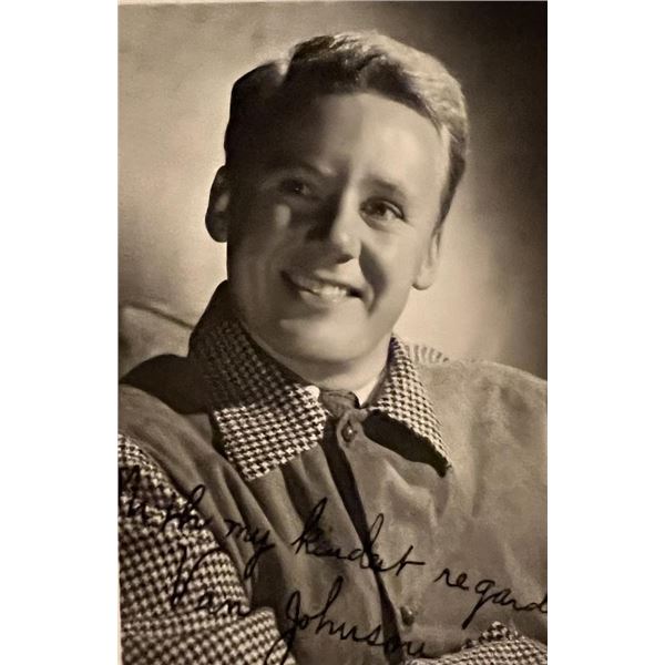 Van Johnson facsimile signed photo. 3x5 inches
