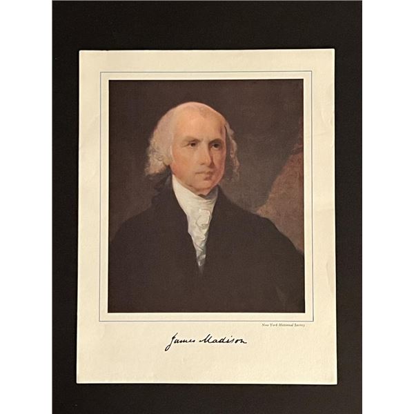 4th President James Madison Facsimile Signed Photo Art Print