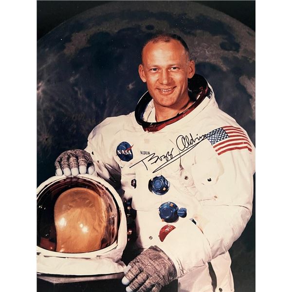 Buzz Aldrin facsimile signed photo. 8x10 inches