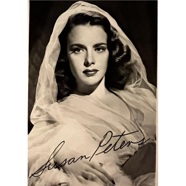 Susan Peters facsimile signed photo. 3x5 inches