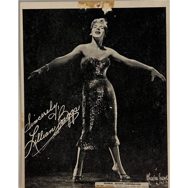 Lillian Briggs facsimile signed photo. 3x5 inches