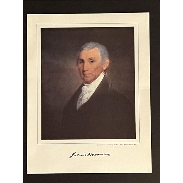 5th President James Monroe Facsimile Signed Photo Art Print