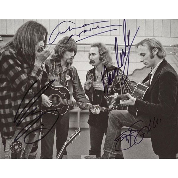 Crosby, Stills, Nash & Young facsimile signed photo