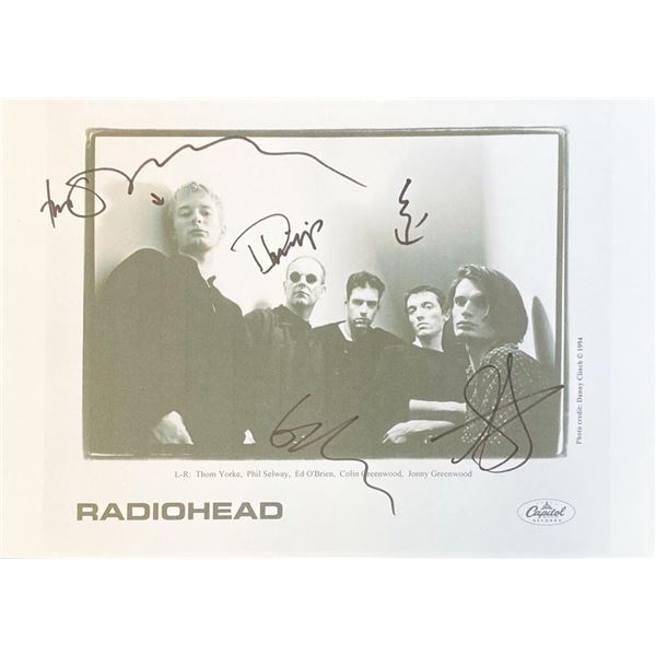 Radiohead band facsimile signed  photo