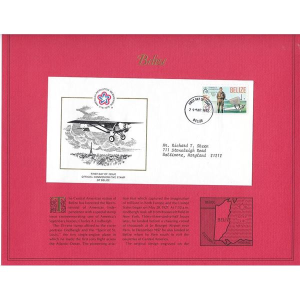 Belize - American Bicentennial Commemorative FDC