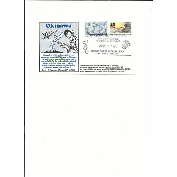 50th Anniversary Invasion of Okinawa - First Day Cover - San Diego, CA - 1995