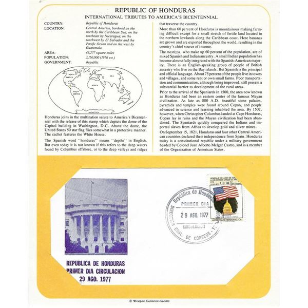 Republic of Honduras - International Tributes to America's Bicentennial FDC