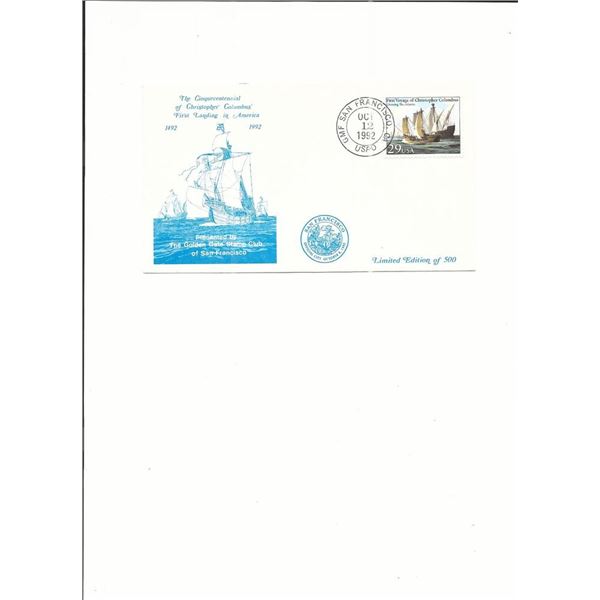 Christopher Columbus First Landing Cinquecentennial - First Day Cover - San Francisco - 1992