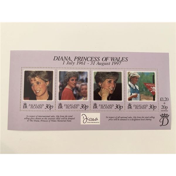 Falkland Islands Diana Princess of Wales commemorative stamp set