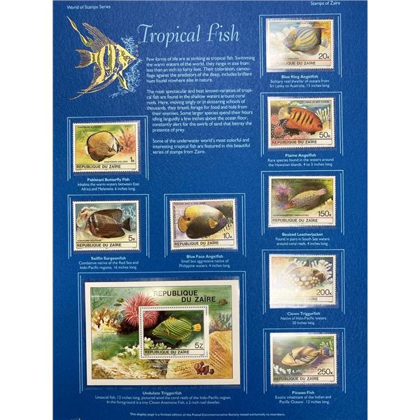 Tropical Fish: World of Stamps Series- Republique Du Zaire Stamp sheet