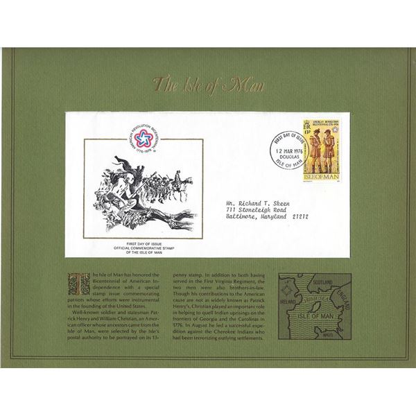 The Isle of Man - American Bicentennial Commemorative FDC