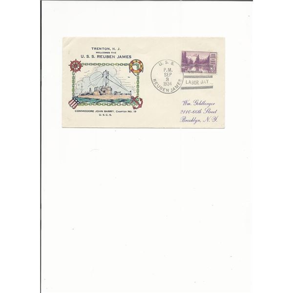 U.S.S. Reuben James - First Day Cover - 1934