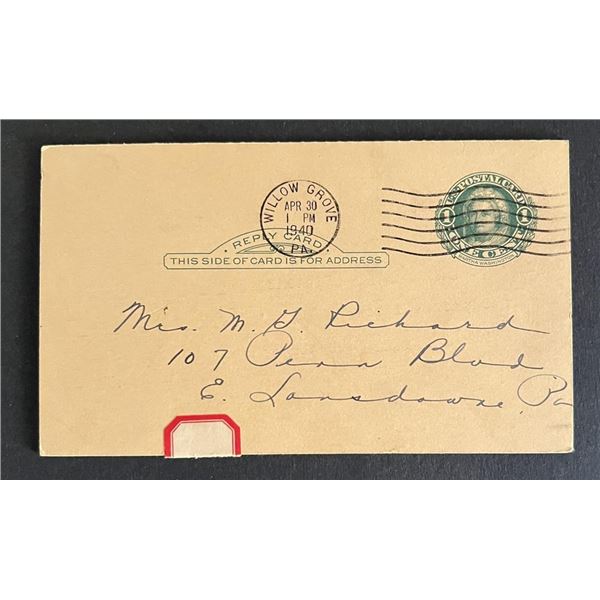 United States 1940 post card