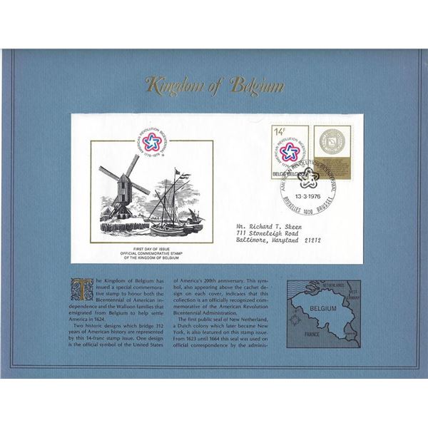Kingdom of Belgium - American Bicentennial Commemorative FDC