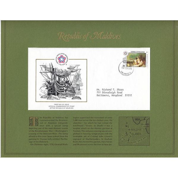 Republic of Maldives - American Bicentennial Commemorative FDC