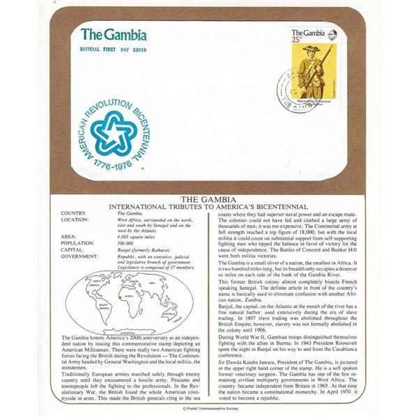 The Gambia - International Tributes to America's Bicentennial FDC