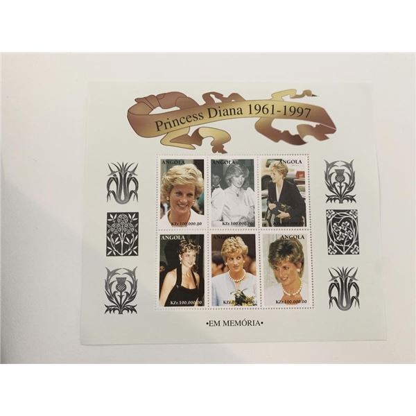 Angola Diana Princess of Wales commemorative stamp set