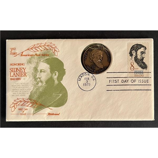 Sidney Lanier First Day Cover and commemorative coin