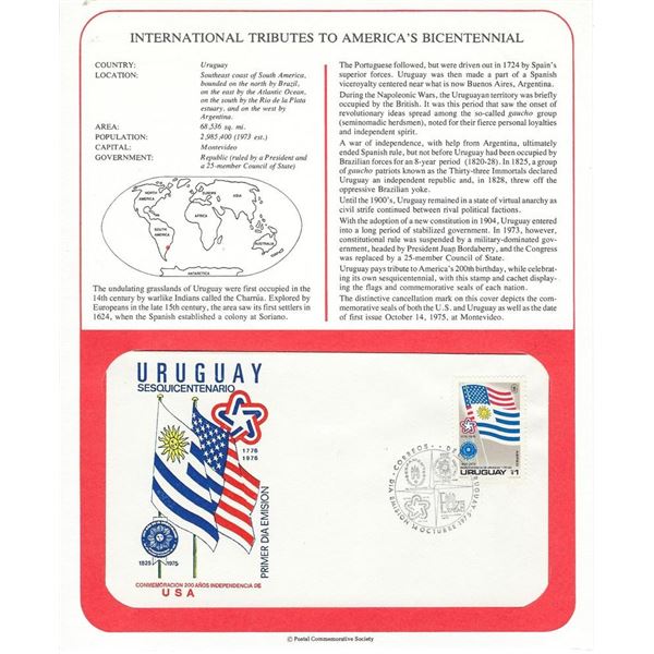 Uruguay - International Tributes to America's Bicentennial FDC