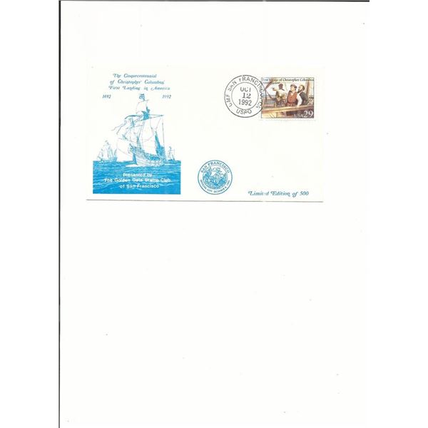 Christopher Columbus First Landing Cinquecentennial - First Day Cover - San Francisco - 1992