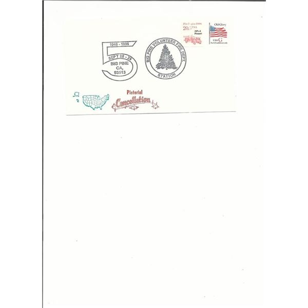 Big Pine, CA. - Volunteer Fire Dept. 50th Anniversary - First Day Cover - 1996