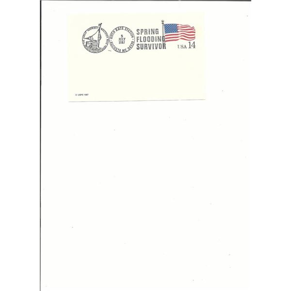 Augusta, ME - River Race Station - First Day Cover - 1987